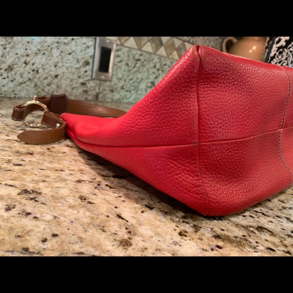 🌟SOLD🌟 Dooney & Bourke Red Pebble Leather Satchel.  Sold “As Is”. - Picture 6 of 9